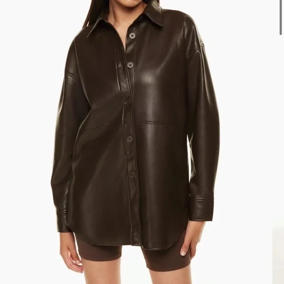 Aritzia Pelli Shirt Jacket - Rich Mocha Brown - Picture 2 of 2